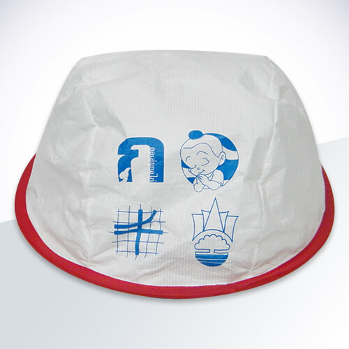 Cap and hat pop up cap screen printed in 2 positions (spunbond)